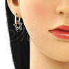 Argolla Huggie 02.210.0470.2.12 Oro Laminado, Diseño de Estrella y Paperclip, con Zafiro Azul Zirconia Cubica, Pulido, Tono Dorado
