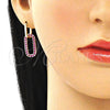 Argolla Huggie 02.210.0471.1.12 Oro Laminado, Diseño de Paperclip, con Rubi Zirconia Cubica, Pulido, Tono Dorado