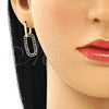 Argolla Huggie 02.210.0471.2.12 Oro Laminado, Diseño de Paperclip, con Zafiro Azul Zirconia Cubica, Pulido, Tono Dorado