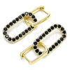 Argolla Huggie 02.210.0471.4.12 Oro Laminado, Diseño de Paperclip, con Negro Zirconia Cubica, Pulido, Tono Dorado