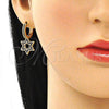 Argolla Huggie 02.210.0472.3.15 Oro Laminado, Diseño de Estrella de Davi, con Zafiro Azul Micro Pave, Pulido, Tono Dorado