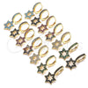 Argolla Huggie 02.210.0472.3.15 Oro Laminado, Diseño de Estrella de Davi, con Zafiro Azul Micro Pave, Pulido, Tono Dorado