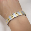 Pulsera Solida 03.114.0284.1.08 Acero Inoxidable, Pulido, Dos Tonos (14 MM Thickness, 8 Inches Length)
