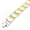 Pulsera Solida 03.114.0284.1.08 Acero Inoxidable, Pulido, Dos Tonos (14 MM Thickness, 8 Inches Length)