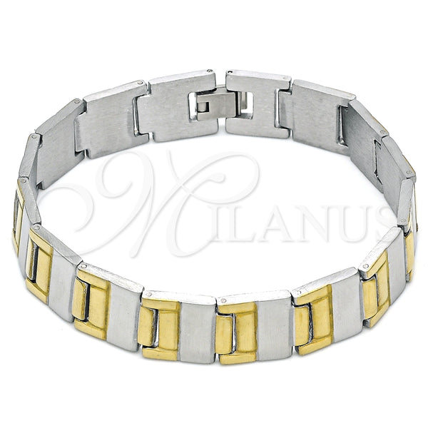 Pulsera Solida 03.114.0284.1.08 Acero Inoxidable, Pulido, Dos Tonos (14 MM Thickness, 8 Inches Length)
