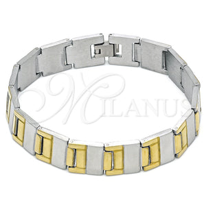 Pulsera Solida 03.114.0284.1.08 Acero Inoxidable, Pulido, Dos Tonos (14 MM Thickness, 8 Inches Length)