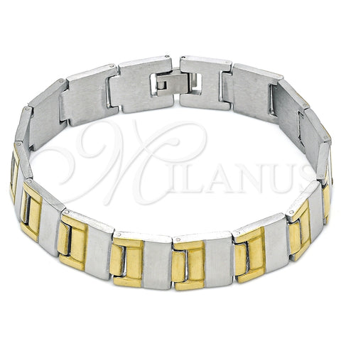 Pulsera Solida 03.114.0284.1.08 Acero Inoxidable, Pulido, Dos Tonos (14 MM Thickness, 8 Inches Length)