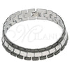 Pulsera Solida 03.114.0307.1.08 Acero Inoxidable, Diseño de Llave Griega, Pulido, Dos Tonos (13 MM Thickness, 8 Inches Length)