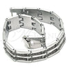 Pulsera Solida 03.114.0218.2.09 Acero Inoxidable, Diseño de Llave Griega, Pulido, Dos Tonos (14 MM Thickness, 9 Inches Length)