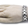 Pulsera Solida 03.114.0300.2.09 Acero Inoxidable, Pulido, Tono Plateado (14 MM Thickness, 9 Inches Length)