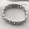 Pulsera Solida 03.114.0300.2.09 Acero Inoxidable, Pulido, Tono Plateado (14 MM Thickness, 9 Inches Length)