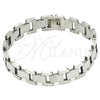 Pulsera Solida 03.114.0300.2.09 Acero Inoxidable, Pulido, Tono Plateado (14 MM Thickness, 9 Inches Length)