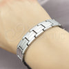Pulsera Solida 03.114.0256.3.09 Acero Inoxidable, Pulido, Tono Plateado (14 MM Thickness, 9 Inches Length)