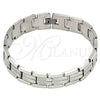 Pulsera Solida 03.114.0256.3.09 Acero Inoxidable, Pulido, Tono Plateado (14 MM Thickness, 9 Inches Length)