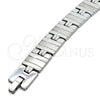Pulsera Solida 03.114.0257.2.09 Acero Inoxidable, Pulido, Tono Plateado (13 MM Thickness, 9 Inches Length)