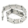 Pulsera Solida 03.114.0257.2.09 Acero Inoxidable, Pulido, Tono Plateado (13 MM Thickness, 9 Inches Length)