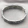 Pulsera Solida 03.114.0257.2.09 Acero Inoxidable, Pulido, Tono Plateado (13 MM Thickness, 9 Inches Length)