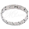 Pulsera Solida 03.114.0257.2.09 Acero Inoxidable, Pulido, Tono Plateado (13 MM Thickness, 9 Inches Length)