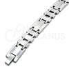 Pulsera Solida 03.114.0311.2.09 Acero Inoxidable, Pulido, Tono Plateado (12 MM Thickness, 9 Inches Length)