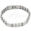 Pulsera Solida 03.114.0311.2.09 Acero Inoxidable, Pulido, Tono Plateado (12 MM Thickness, 9 Inches Length)