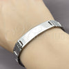 Pulsera Solida 03.114.0342.3.08 Acero Inoxidable, Diseño de Llave Griega, Pulido, Tono Plateado (12 MM Thickness, 8 Inches Length)