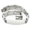 Pulsera Solida 03.114.0342.3.08 Acero Inoxidable, Diseño de Llave Griega, Pulido, Tono Plateado (12 MM Thickness, 8 Inches Length)