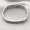 Pulsera Solida 03.114.0342.3.08 Acero Inoxidable, Diseño de Llave Griega, Pulido, Tono Plateado (12 MM Thickness, 8 Inches Length)