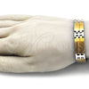 Pulsera Solida 03.114.0360.09 Acero Inoxidable, Pulido, Dos Tonos (12 MM Thickness, 9 Inches Length)