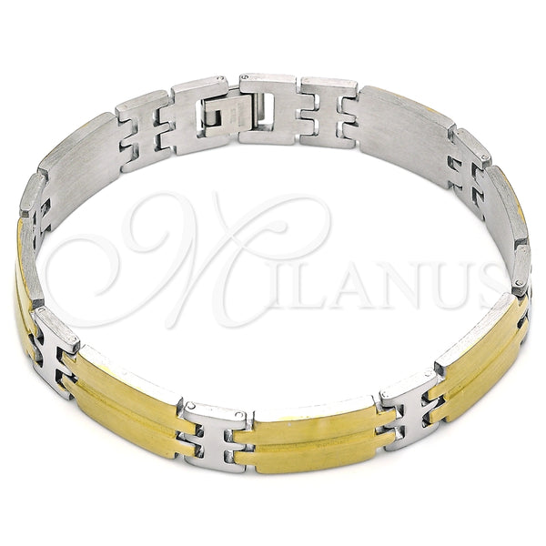 Pulsera Solida 03.114.0360.09 Acero Inoxidable, Pulido, Dos Tonos (12 MM Thickness, 9 Inches Length)