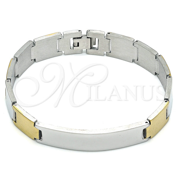 Pulsera Solida 03.114.0370.1.08 Acero Inoxidable, Pulido, Dos Tonos (12 MM Thickness, 8 Inches Length)