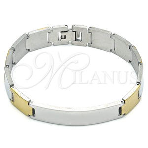Pulsera Solida 03.114.0370.1.08 Acero Inoxidable, Pulido, Dos Tonos (12 MM Thickness, 8 Inches Length)