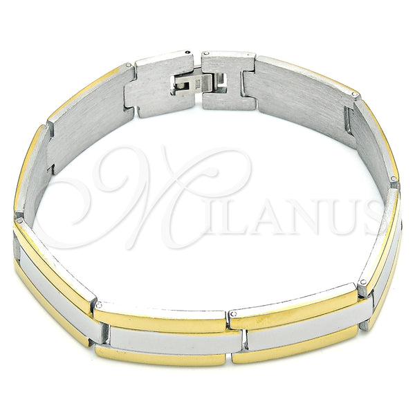 Pulsera Solida 03.114.0371.09 Acero Inoxidable, Pulido, Dos Tonos (14 MM Thickness, 9 Inches Length)