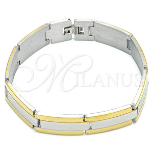 Pulsera Solida 03.114.0371.09 Acero Inoxidable, Pulido, Dos Tonos (14 MM Thickness, 9 Inches Length)