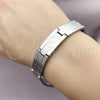 Pulsera Solida 03.114.0371.1.09 Acero Inoxidable, Pulido, Tono Plateado (14 MM Thickness, 9 Inches Length)