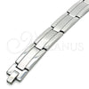 Pulsera Solida 03.114.0371.1.09 Acero Inoxidable, Pulido, Tono Plateado (14 MM Thickness, 9 Inches Length)