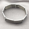 Pulsera Solida 03.114.0371.1.09 Acero Inoxidable, Pulido, Tono Plateado (14 MM Thickness, 9 Inches Length)