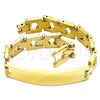 Pulsera Solida 03.114.0373.08 Acero Inoxidable, Pulido, Tono Dorado (12 MM Thickness, 8 Inches Length)