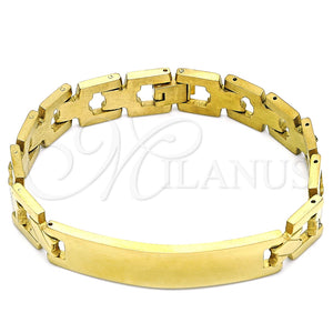 Pulsera Solida 03.114.0373.08 Acero Inoxidable, Pulido, Tono Dorado (12 MM Thickness, 8 Inches Length)
