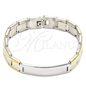 Pulsera Solida 03.114.0376.08 Acero Inoxidable, Pulido, Dos Tonos (13 MM Thickness, 8 Inches Length)