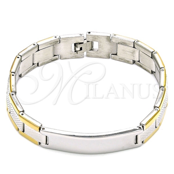 Pulsera Solida 03.114.0376.08 Acero Inoxidable, Pulido, Dos Tonos (13 MM Thickness, 8 Inches Length)