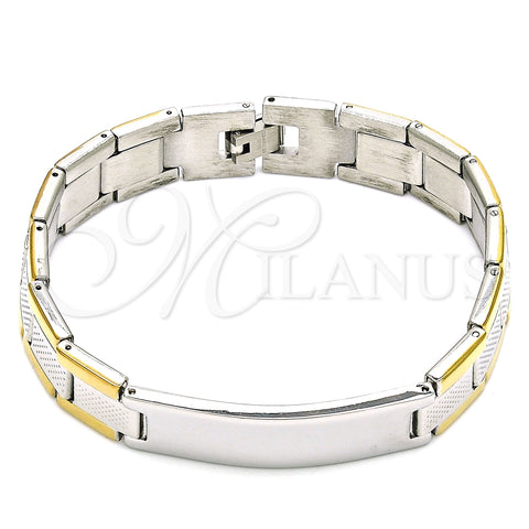Pulsera Solida 03.114.0376.08 Acero Inoxidable, Pulido, Dos Tonos (13 MM Thickness, 8 Inches Length)