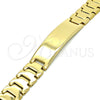 Pulsera Solida 03.114.0380.1.08 Acero Inoxidable, Pulido, Tono Dorado (12 MM Thickness, 8 Inches Length)