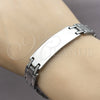 Pulsera Solida 03.114.0382.09 Acero Inoxidable, Pulido, Tono Plateado (13 MM Thickness, 9 Inches Length)