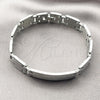 Pulsera Solida 03.114.0382.09 Acero Inoxidable, Pulido, Tono Plateado (13 MM Thickness, 9 Inches Length)