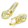 Argolla Huggie 02.341.0077.12 Oro Laminado, Diseño de Candado y Corazón, Pulido, Tono Dorado