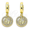 Argolla Huggie 02.341.0080.15 Oro Laminado, Pulido, Tono Dorado