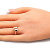 Anillo Elegante 01.341.0028 Oro Laminado, Diseño de Corazón, Pulido, Tono Dorado (One size fits all)
