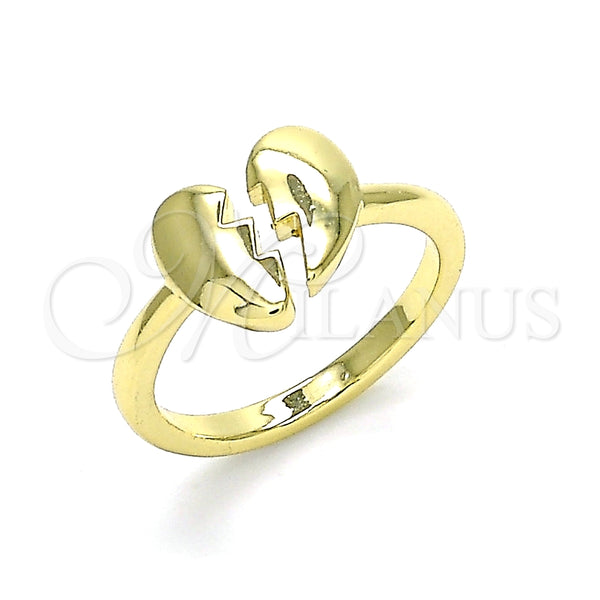 Anillo Elegante 01.341.0028 Oro Laminado, Diseño de Corazón, Pulido, Tono Dorado (One size fits all)