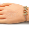 Pulsera Bolo Ajustable 03.341.0127.11 Oro Laminado, Diseño de Mama, con Blanca Micro Pave, Pulido, Tono Dorado (01 MM Thickness, 11 Inches Length)