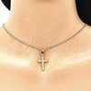 Collares con Dije 04.242.0104.20 Oro Laminado, Diseño de Cruz, Pulido, Tono Dorado (02 MM Thickness, 20 Inches Length)